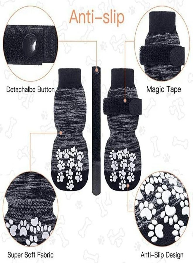 Digital Shoppy Medium-Sized Dog Waterproof Anti-Drop Warm Indoor Pet Ankle Sock (Gradient Gray-S, Free) - Image 3